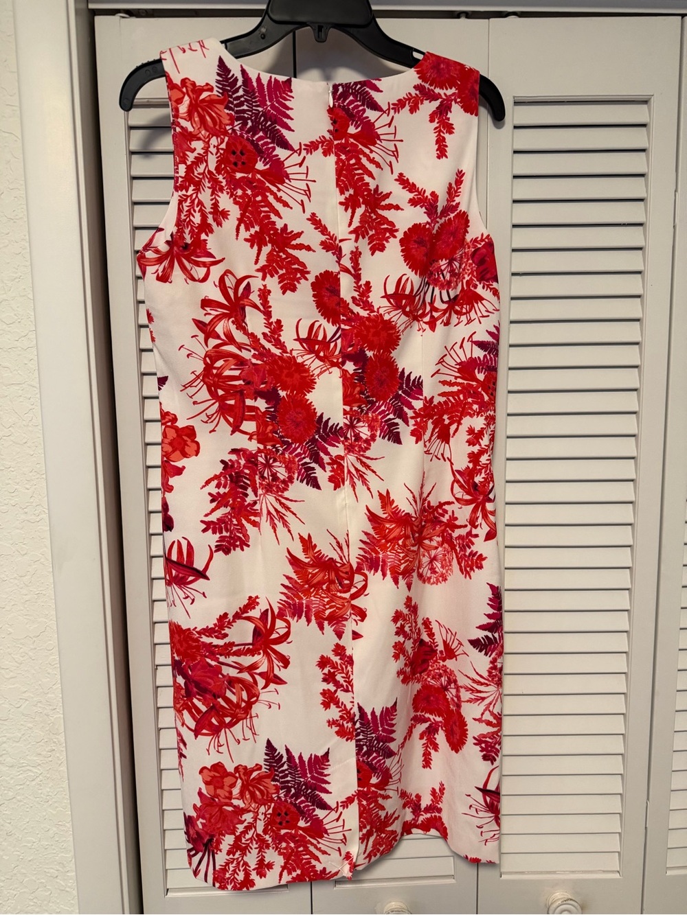 Mario Serrani Italy Floral Sheath Dress White Red Size 12 - Picture 4 of 5